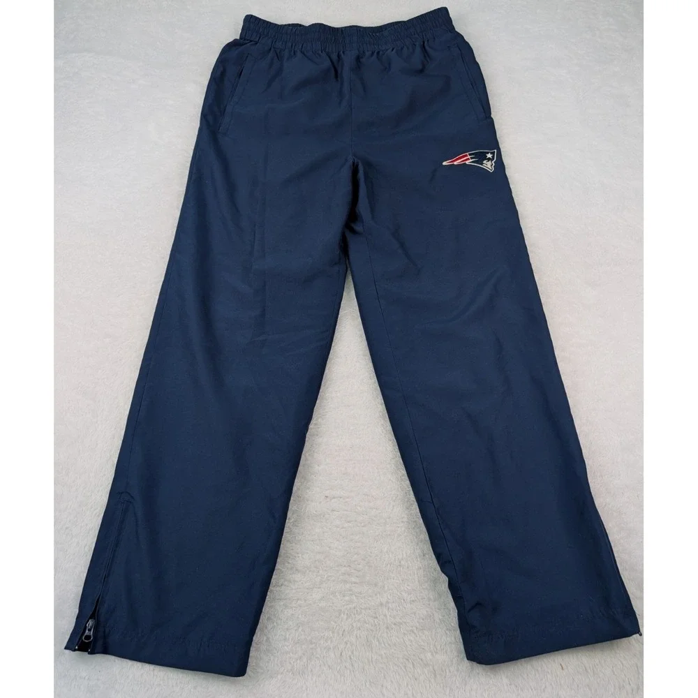 NFL New England Patriots Men's Large Navy Blue Zip Ankle Lined Track Pants